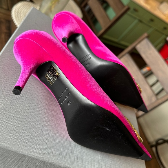Balenciaga smooth velvet rose fuchsia heels - Picture 7 of 7